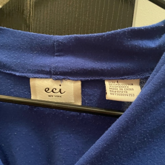 Blue ECI V Cut Blouse - Picture 2 of 2